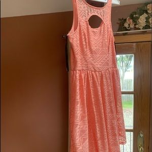 Coral high low dress